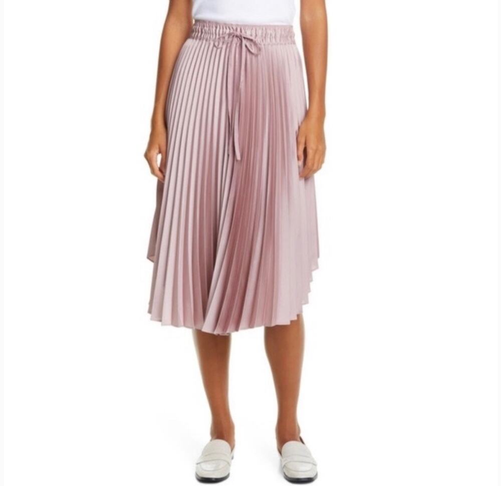 Club Monaco Pink Pleated Midi Skirt